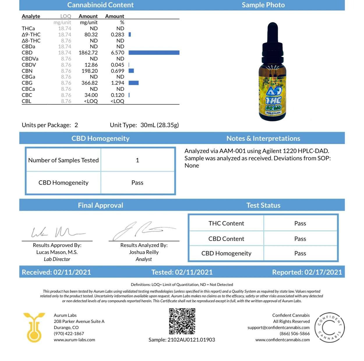 Delta 9 THC Tincture 80mg - Pina Colada