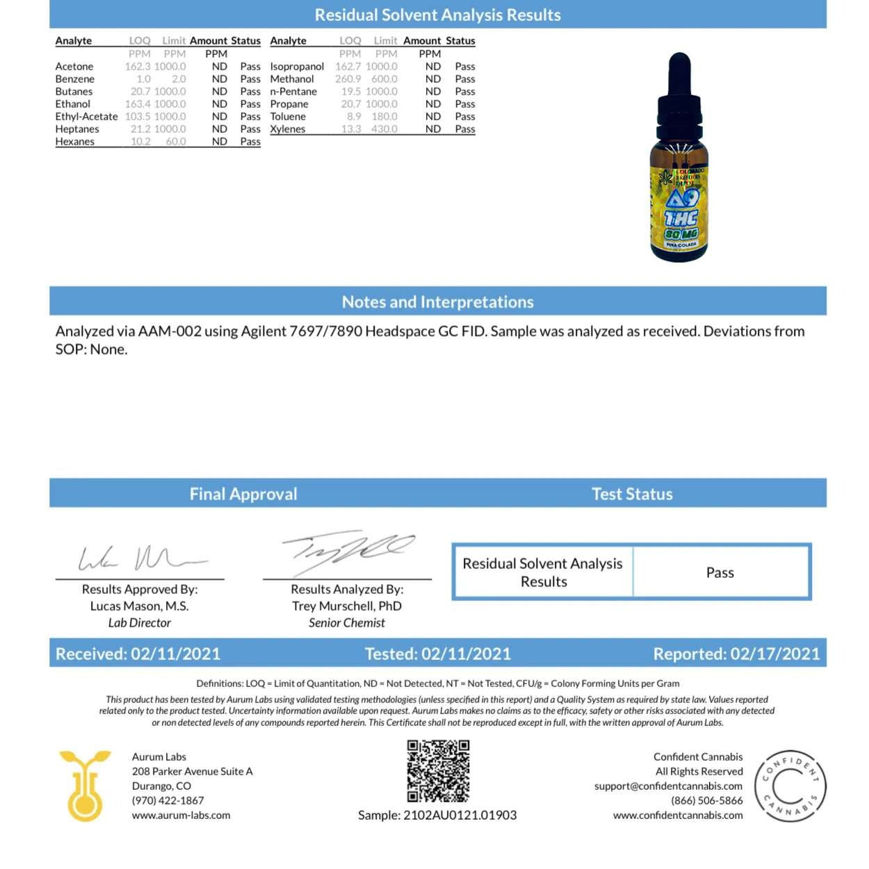 Delta 9 THC Tincture 80mg - Pina Colada